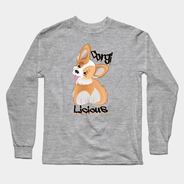 Corgi-licious Long Sleeve T-Shirt by CloudEagleson